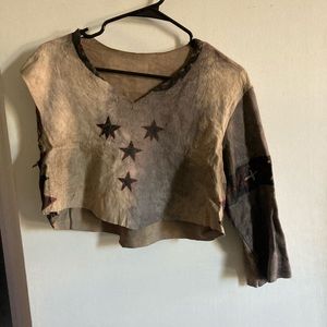 Unique Leather handmade crop top